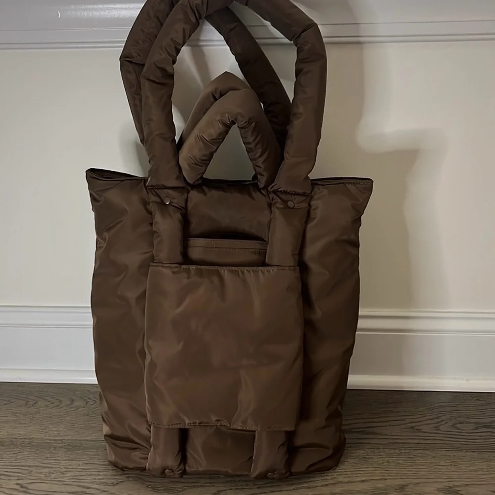 Dagne Dover Brown Puffer Tote Bag - Picture 5 of 10